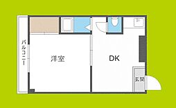 SKハイツ鶴橋 5階1DKの間取り