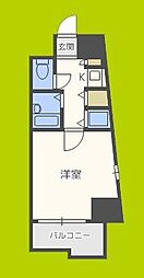 プレサンス梅田西 9階1Kの間取り