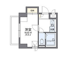レオパレスアストラーレ茶屋町東 5階1Kの間取り