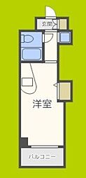 グランデール蒲生 6階ワンルームの間取り