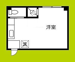 ロイヤルハイツ今里 5階ワンルームの間取り