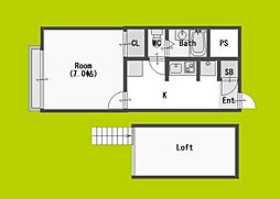 ビコロール東住吉 1階1Kの間取り
