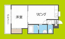 サニーハイツ住吉 4階1LDKの間取り