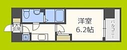 エスリード江戸堀 2階1Kの間取り