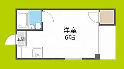 エスポワール城東 4階ワンルームの間取り