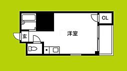 ウイング野江 2階ワンルームの間取り