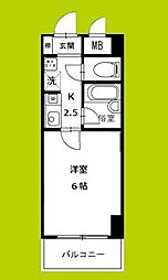 ラ・フェリオ新深江 3階1Kの間取り