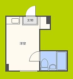 昭和グランドハイツ森之宮 5階ワンルームの間取り