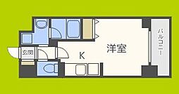 KDXレジデンス難波南 7階ワンルームの間取り