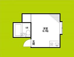 ラパンジール本田II 2階ワンルームの間取り