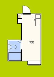 ラパンジール本田II 8階ワンルームの間取り