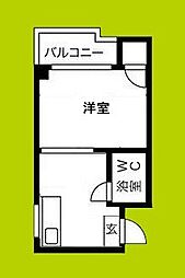 ロイヤル神路II 1階1DKの間取り