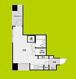 ライオンズマンション東本町第2 9階ワンルームの間取り