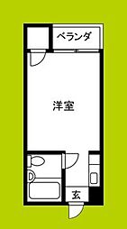 ピリカ大阪城公園 2階ワンルームの間取り
