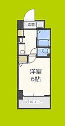 エステムコート難波ミューステージ 8階1Kの間取り