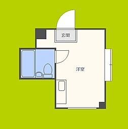 昭和グランドハイツ森之宮 2階ワンルームの間取り