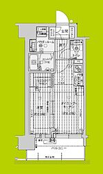 プレサンス東淀川駅前プローシェ 2階1DKの間取り
