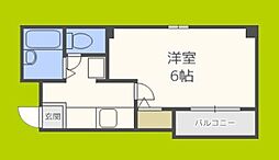 JUNWAマンション 5階1Kの間取り