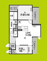 （仮称）D-ROOM大阪府八尾市太子堂2丁目PJ 1階2LDKの間取り