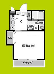 CenterLivers 2階1Kの間取り