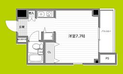 ゴックス南森町 6階1Kの間取り