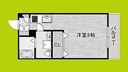 フェリオ南津守 4階1Kの間取り
