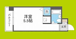 ワットハイム都島 10階ワンルームの間取り