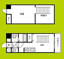 ノルデンタワー新大阪アネックス 7階1LDKの間取り