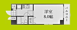 ラーク浜田ビル 7階1Kの間取り