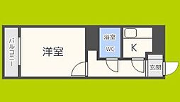 天満橋グリーンコーポラス 12階1Kの間取り