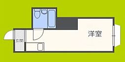 グリシーヌ弁天町 1階ワンルームの間取り