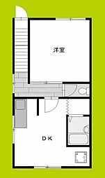 ノワール梅香 2階1DKの間取り