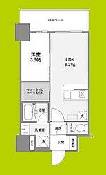 リヴェント難波ウエスト 7階1LDKの間取り