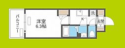 プレサンス難波マジョリティ 2階1Kの間取り