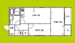 セジュール堺東 2階2LDKの間取り