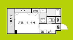 Sunshine都島 3階1Kの間取り