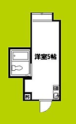 ジオナ深江橋 10階ワンルームの間取り