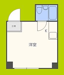 エクセル内本町ハイツ 4階ワンルームの間取り