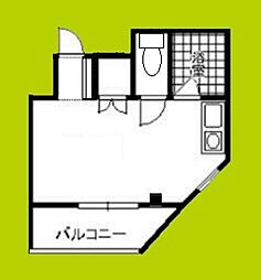 相和ビル1号館 5階ワンルームの間取り