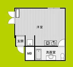 CINQ APARTMENT 5階ワンルームの間取り