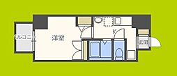 ラナップスクエア大阪城西 10階1Kの間取り