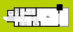 フォーリアライズ難波リアン 6階1Kの間取り