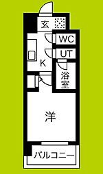 スプランディッド難波 3階1Kの間取り