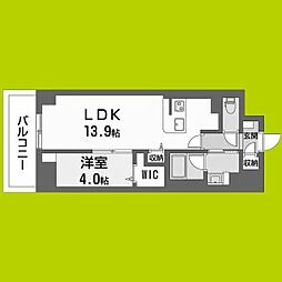 サンエール南堀江 10階1LDKの間取り