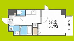 グレイスレジデンス大阪WEST 2階1Kの間取り