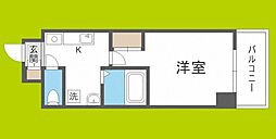インペリアル靭本町 6階1Kの間取り