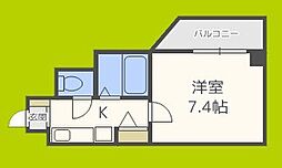 インターナショナル上汐 2階1Kの間取り