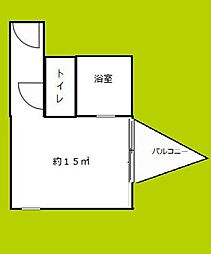ニイタカT＆Sビル 2階ワンルームの間取り