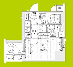ファーストフィオーレ難波南アルマ 5階1Kの間取り