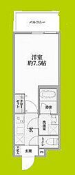 ウェルスクエア池田住吉 3階1Kの間取り